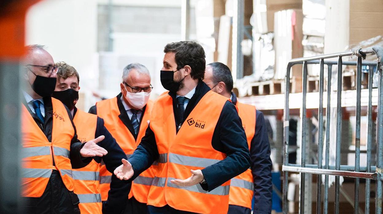 Pablo Casado, durante su visita a Barcelona este lunes