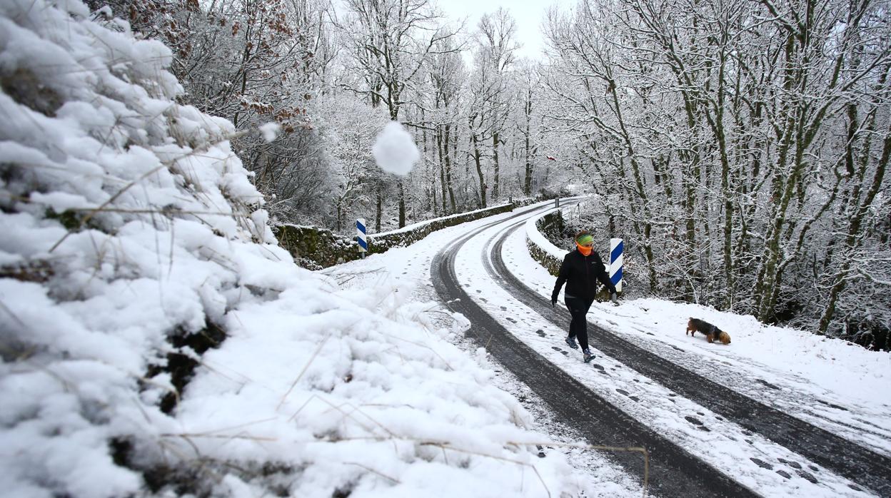 Nieve caída en los últimos días en la sierra de Béjar (Salamanca)