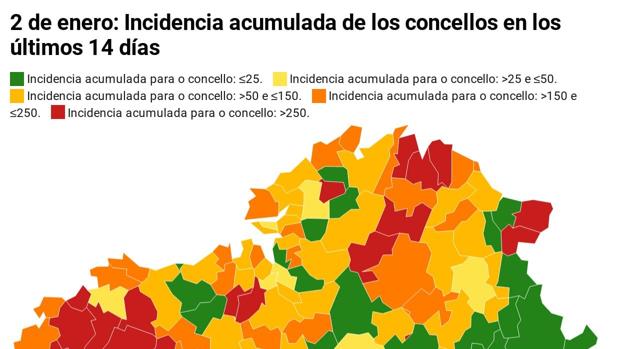Coronavirus Galicia: descubre la incidencia y el número de casos de cada municipio en este inicio de 2021