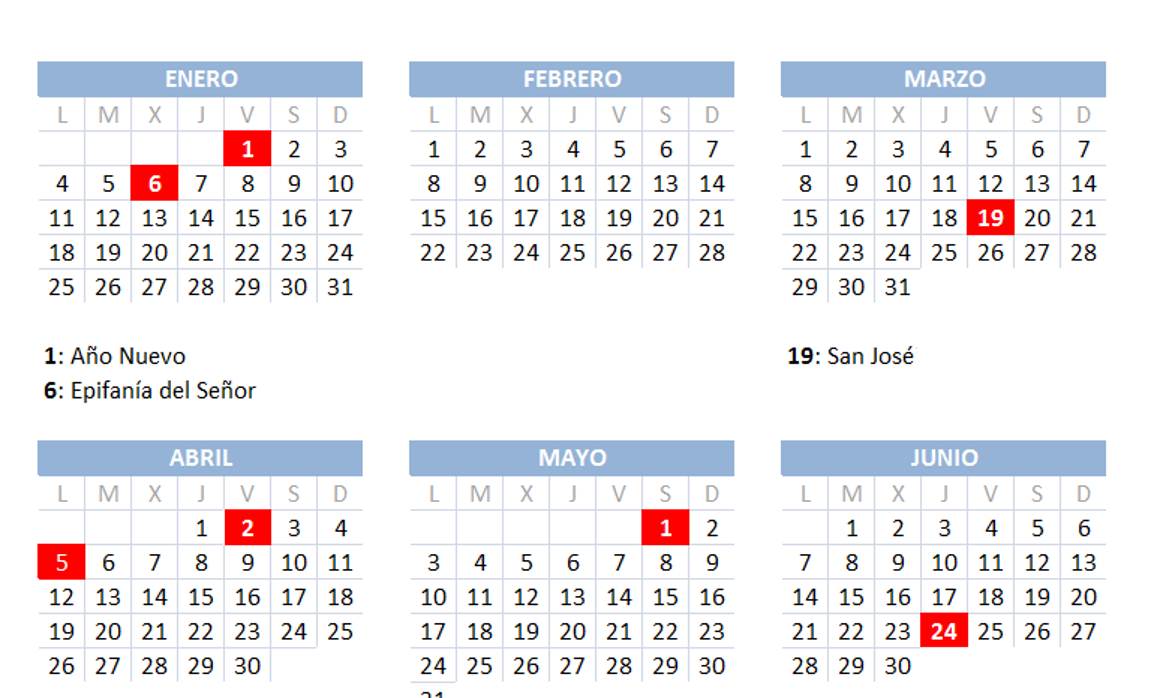 Calendario laboral 2021 en Valencia, Alicante y Castellón