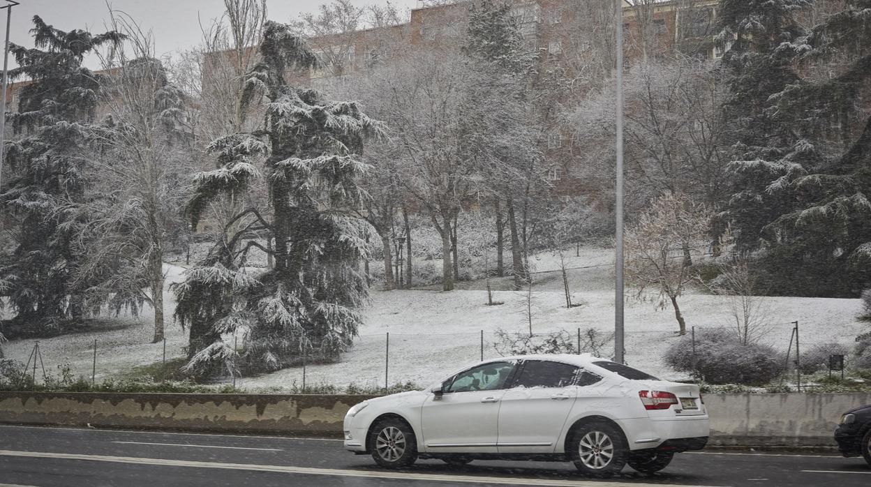 Imagen de las nevadas producidas por la borrasca Filomena tras su paso por Madrid