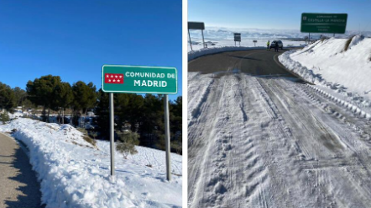 La imagen que ha circulado por las redes sociales en la que aparece la carretera nevada y limpia