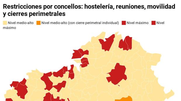 Coronavirus Galicia: estas son las restricciones de los concellos y su hostelería