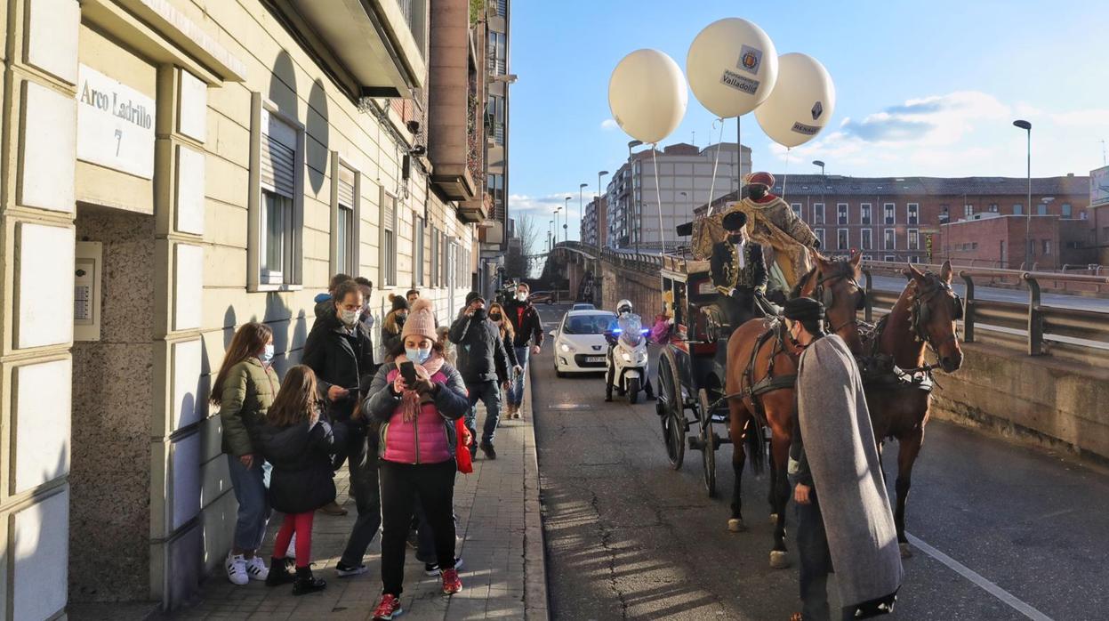 Uno de los carruajes que recorrió las calles de Valladolid con los Reyes Magos