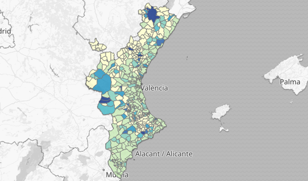 Imagen del mapa de muertos por coronavirus desde el inicio de la pandemia