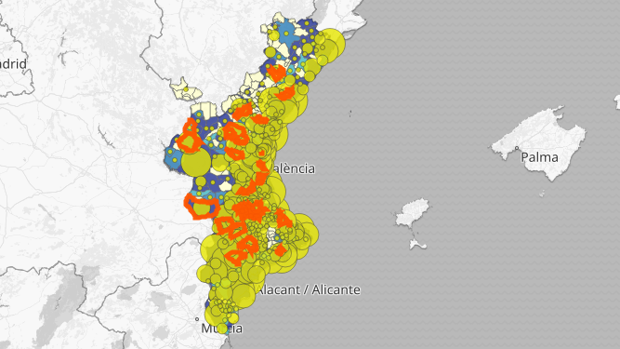 Coronavirus en Valencia: los diez municipios con más contagiados en los últimos días