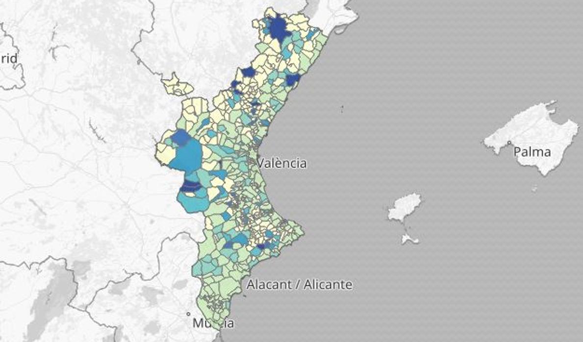 Imagen del mapa de muertos por coronavirus desde el inicio de la pandemia