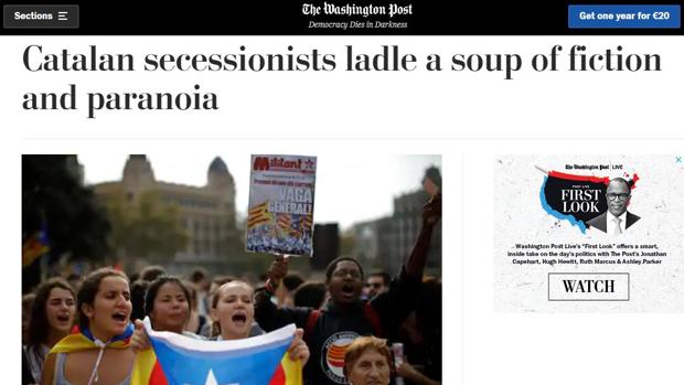 Una columna del Washington Post desmonta el relato soberanista: «Una sopa de ficción y paranoia»