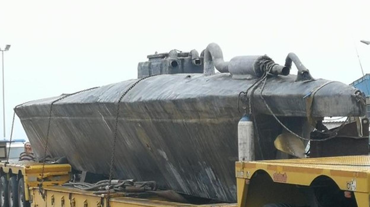 Imagen de archivo del narcosubmarino interceptado por la Policía y la Guardia Civil