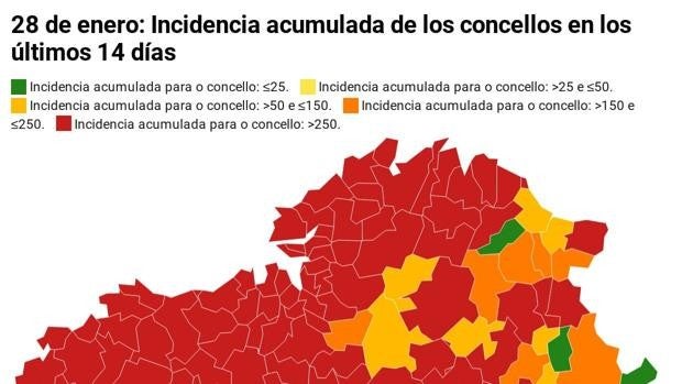 Coronavirus Galicia: comprueba la incidencia, los casos y el efecto de las restricciones en tu concello