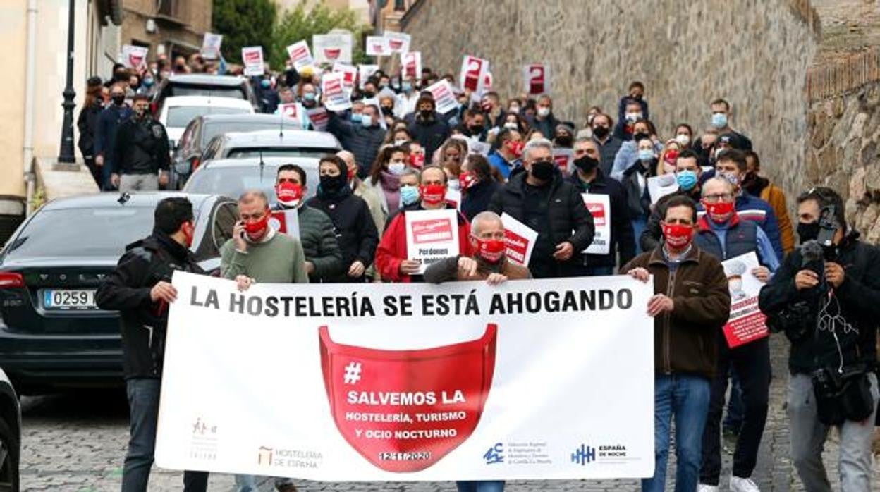 Manifestación de hosteleros en Toledo el pasado mes de noviembre