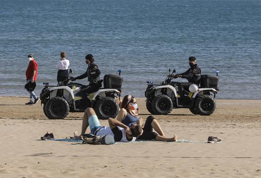 Imagen tomada este viernes en la playa del Cabanyal de Valencia