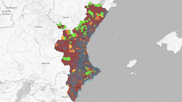 Restricciones en Valencia: mapa y listado de los veinte municipios con más casos de coronavirus en la última semana