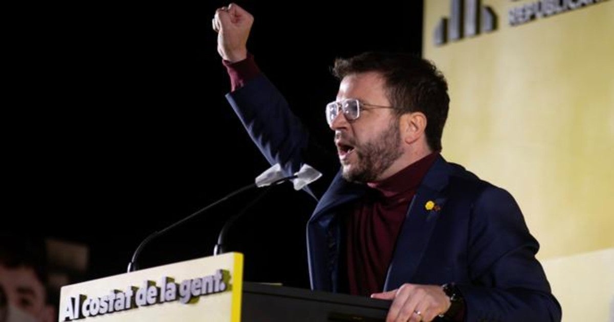 El candidato a la presidencia de la Generalitat por ERC, Pere Aragonés.