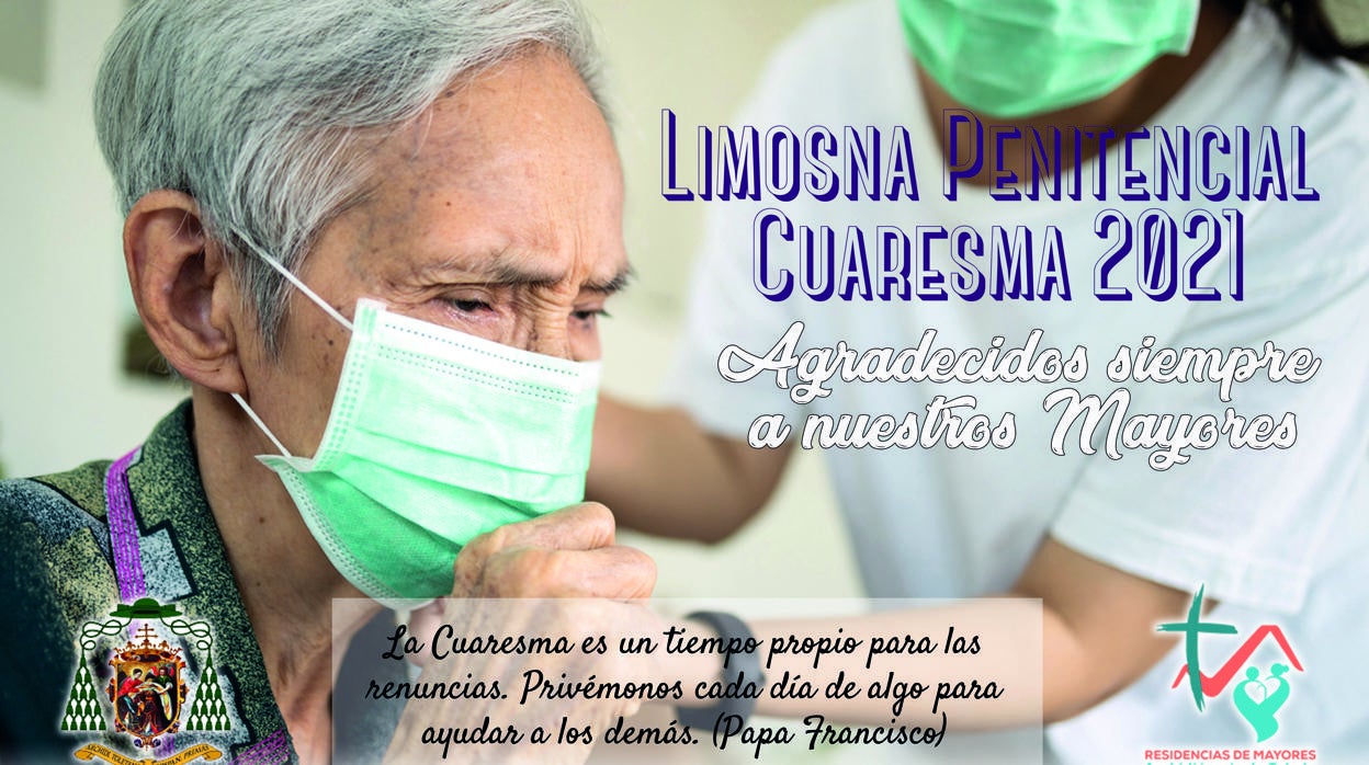 Cartel de la limosna penitencial para los mayores de las residencias