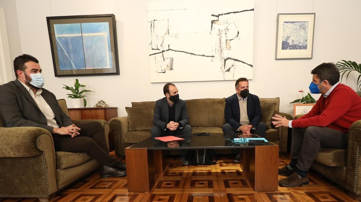 Salvador Lucas, Carlos Mazón y José Mancebo, durante la reunión en la Diputación de Alicante