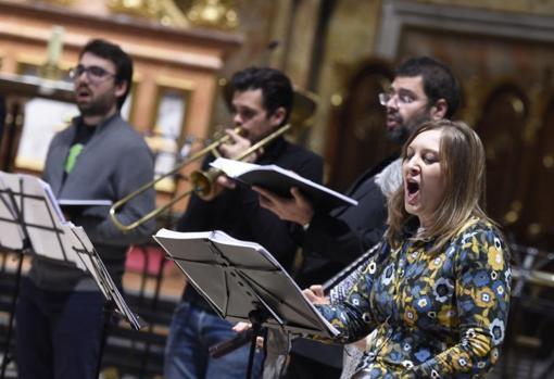 Ensayo del concierto inagural del Festival Insternacional de Arte Sacro en la Basílica de San Miguel