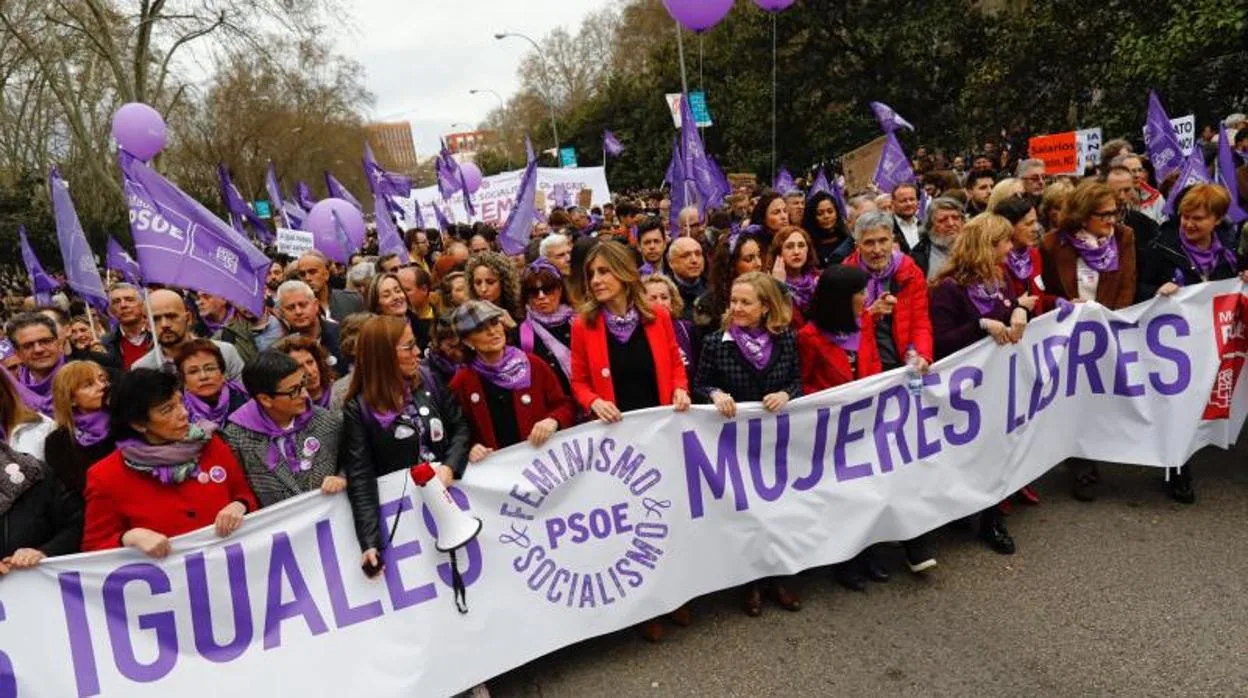 Manifestación del Día Internacional de la Mujer el año pasado en Madrid