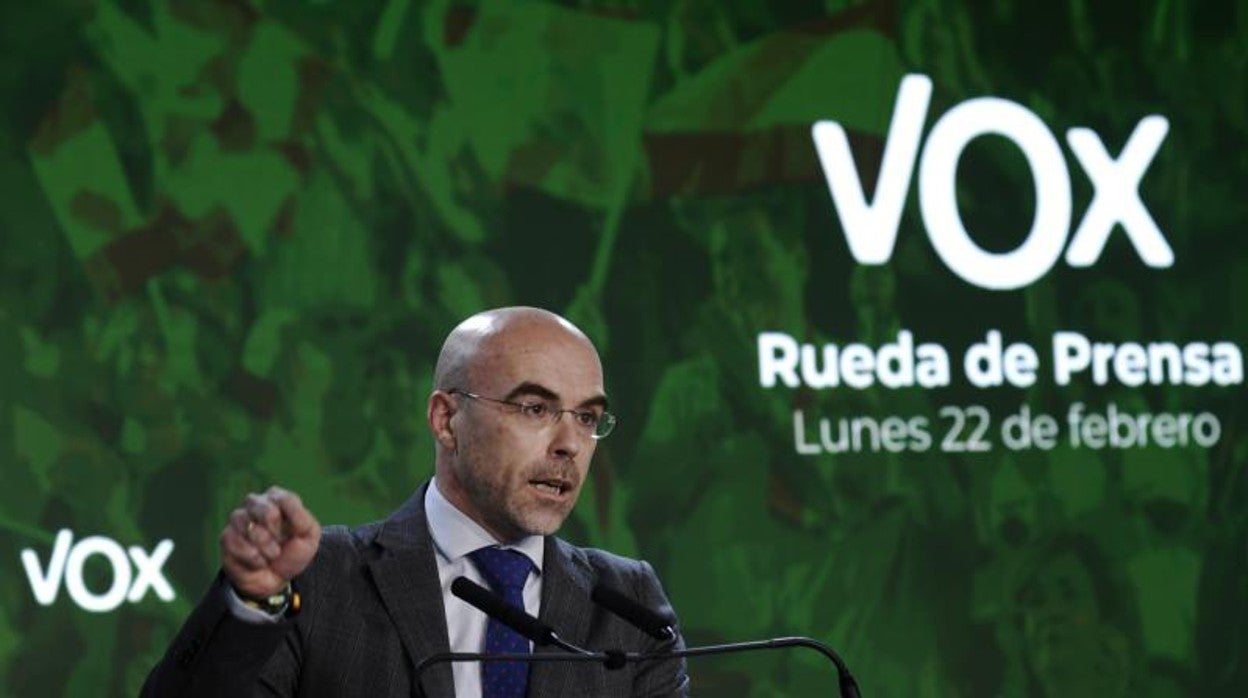 El portavoz de Vox, Jorge Buxadé, en una imagen de archivo