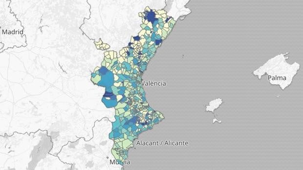 Mapa y listado de los últimos rebrotes de coronavirus en la Comunidad Valenciana