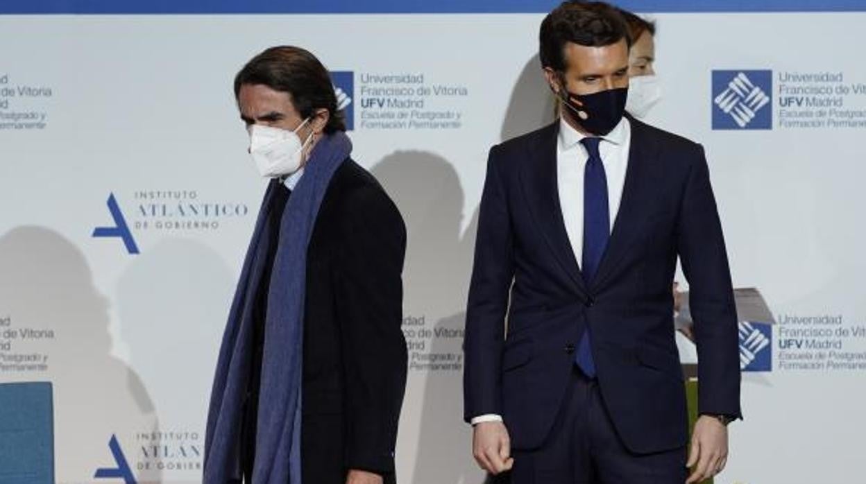 José María Aznar y Pablo Casado, en el Aula de Liderazgo del Instituto Atlántico de Gobierno