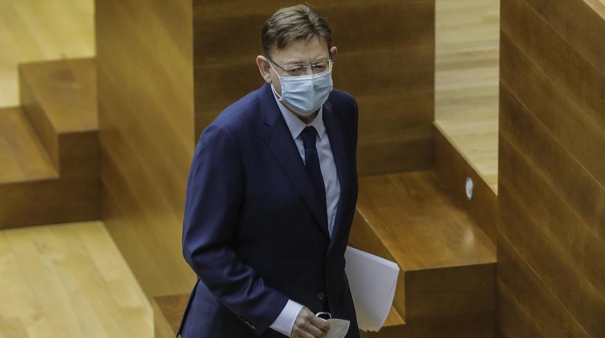 Imagen del presidente de la Generalitat, Ximo Puig, tomada en las Cortes Valencianas