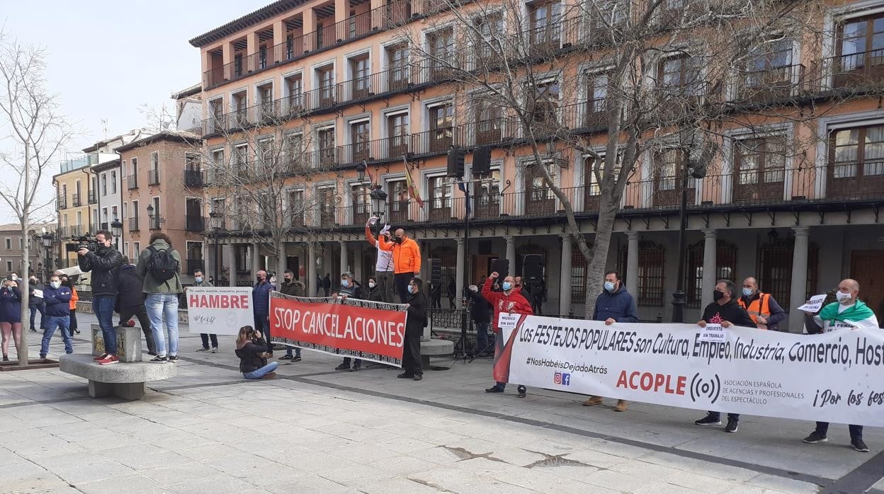 Los profesionales de los festejos populares se han manifestado en Zocodover