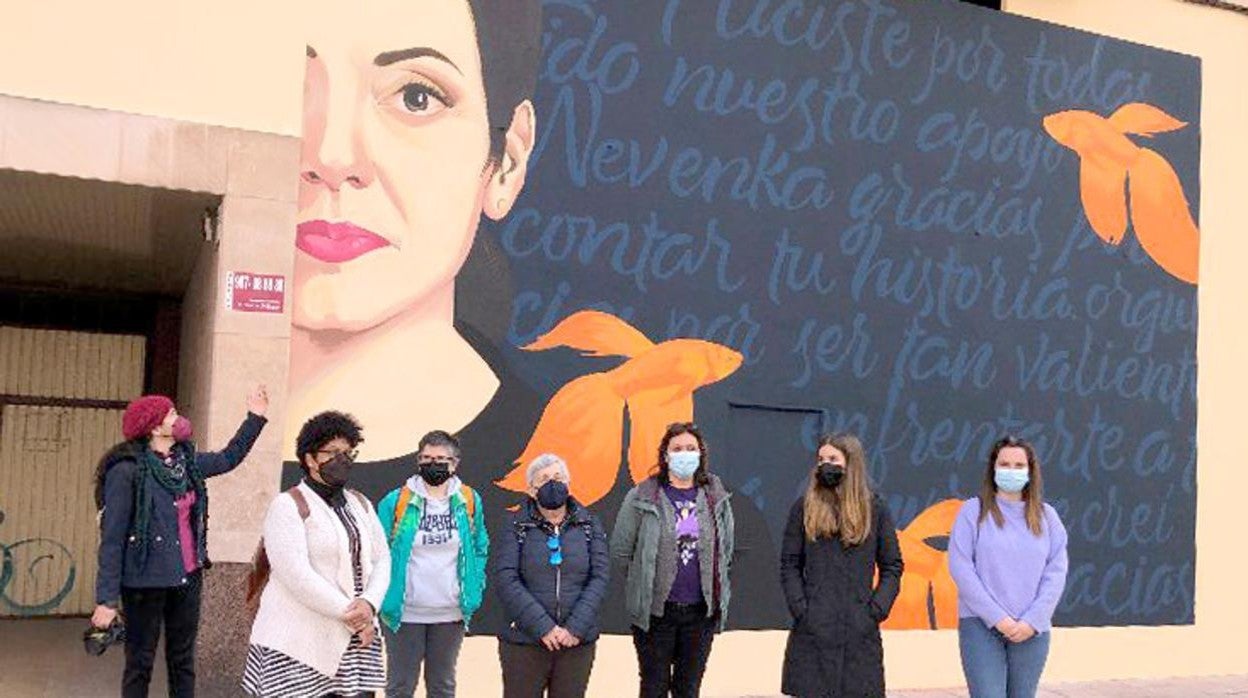 Mural en Ponferrada en apoyo a Nevenka Fernández