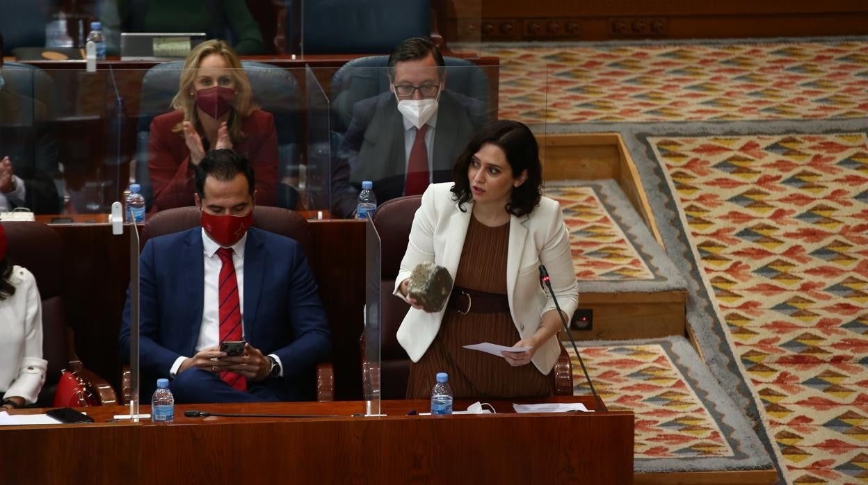 Ignacio Aguado e Isabel Díaz Ayuso, en la Asamblea de Madrid