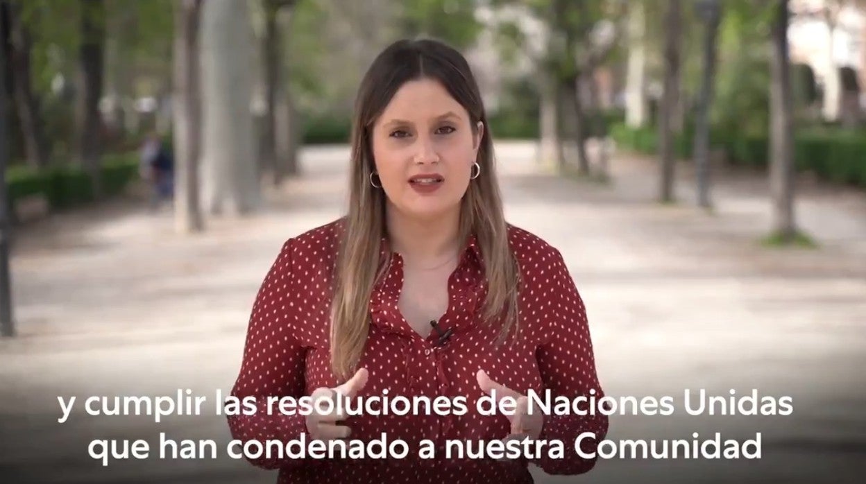 Alejandra Jacinto, durante un vídeo para redes sociales donde anuncia que será candidata independiente en la lista de Unidas Podemos el próximo 4-M