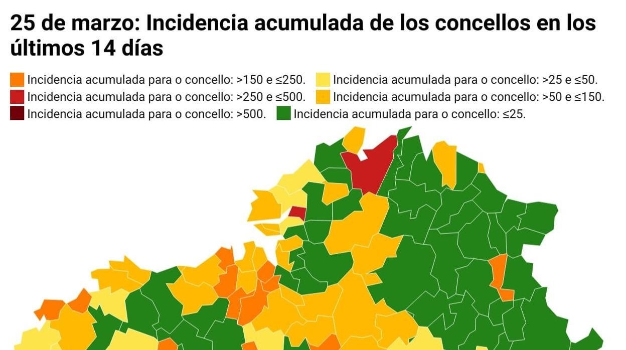 Coronavirus Galicia: descubre la incidencia y número de casos de tu concello