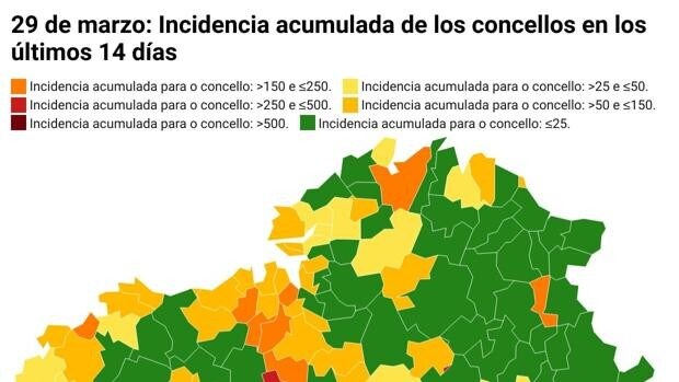 Coronavirus Galicia: descubre la situación epidemiológica de tu concello en plena Semana Santa