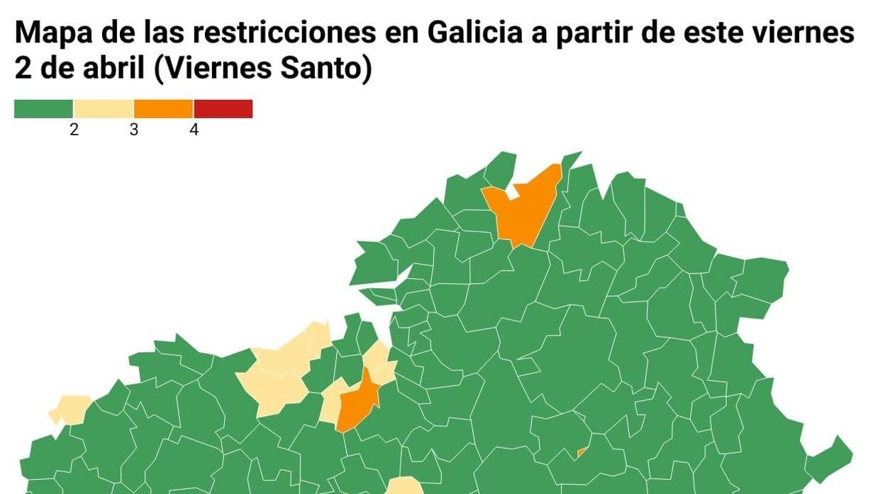 El mapa de restricciones que entrarán en vigor este Viernes Santo