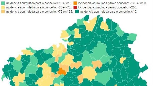 Coronavirus Galicia: Este es el mapa con los casos y la incidencia en cada municipio