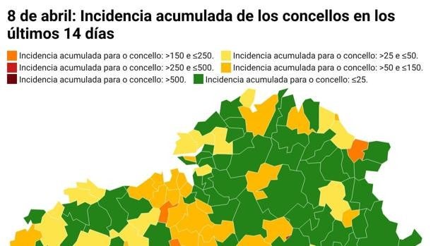 Coronavirus Galicia: comprueba la incidencia y el número de casos de tu concello este jueves