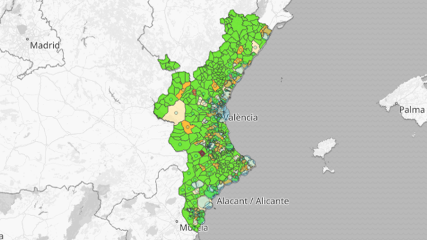 Mapa y listado de los últimos rebrotes del coronavirus y situación en las residencias de la Comunidad Valenciana