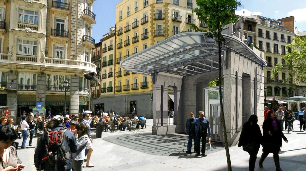 Recreación de la réplica del templete que se instalará en la Gran Vía
