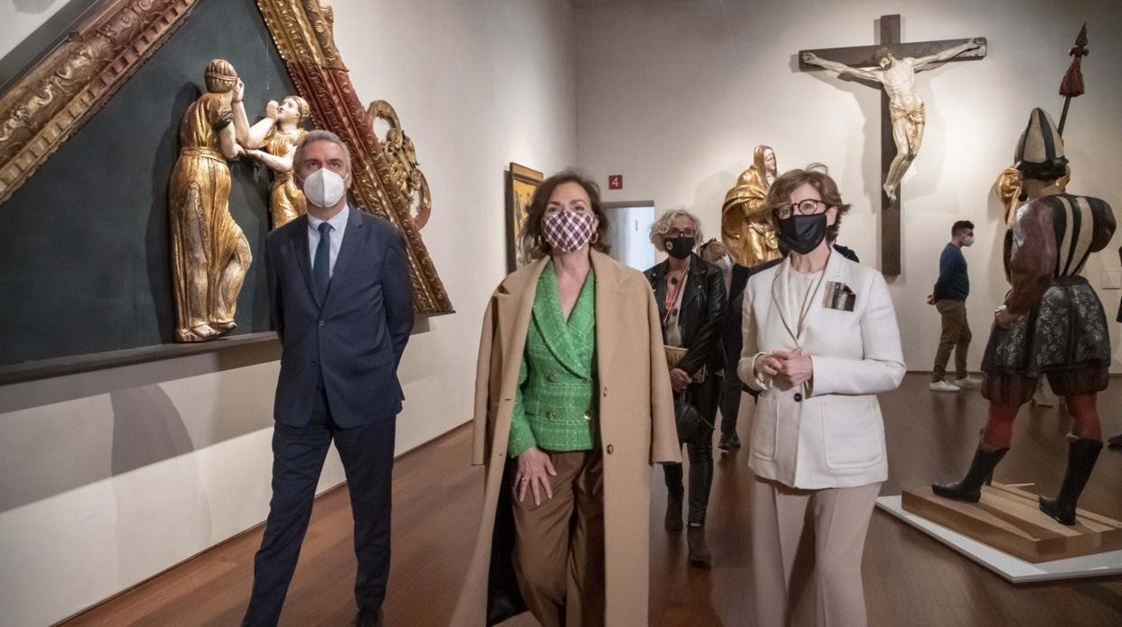 Carmen Calvo, en su visita al Museo Nacional de Escultura