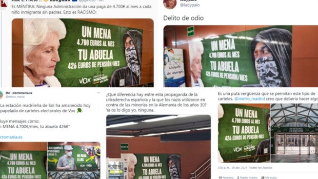 La Fiscalía investiga el polémico cartel de Vox contra los menas en la estación de Renfe de Sol