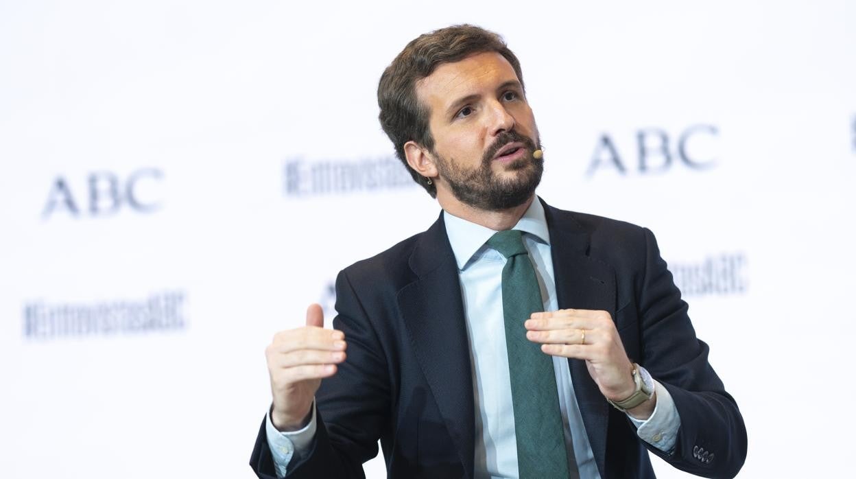 Pablo Casado, líder del Partido Popular durante la entrevista con ABC