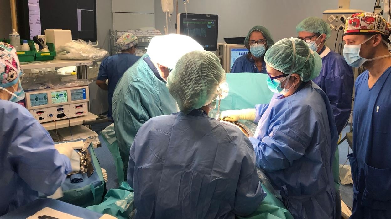 Un momento de la intervención en el Hospital Vall d'Hebron de Barcelona