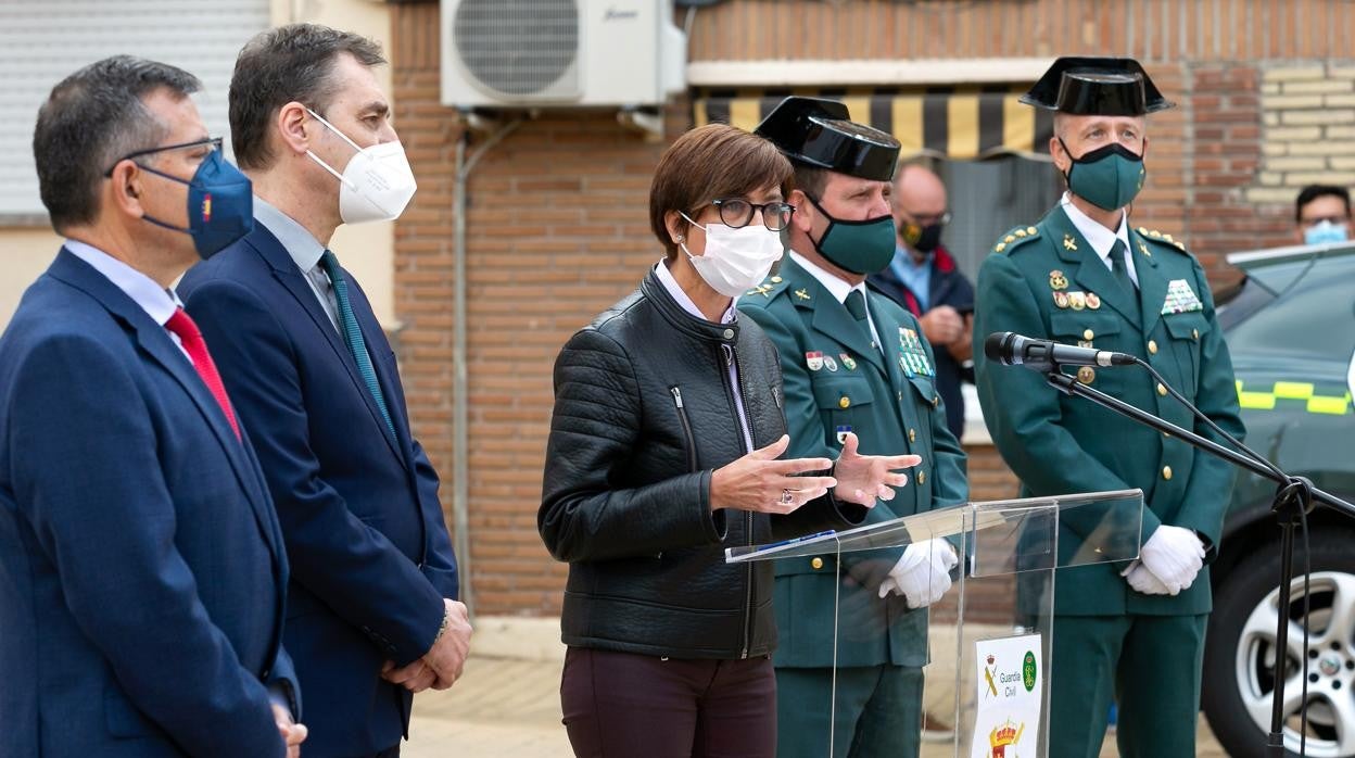 María Gámez en su rueda de prensa en la Comandacia de la Guuardia Civil de Toledo