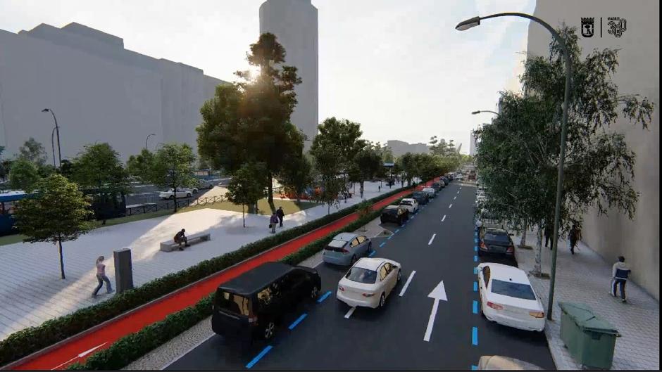 Así será el carril bici de la Castellana, la 'columna vertebral' ciclista que unirá Atocha con la plaza de Castilla