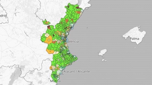 Listado por municipios de los últimos rebrotes de coronavirus y situación de las residencias en Valencia