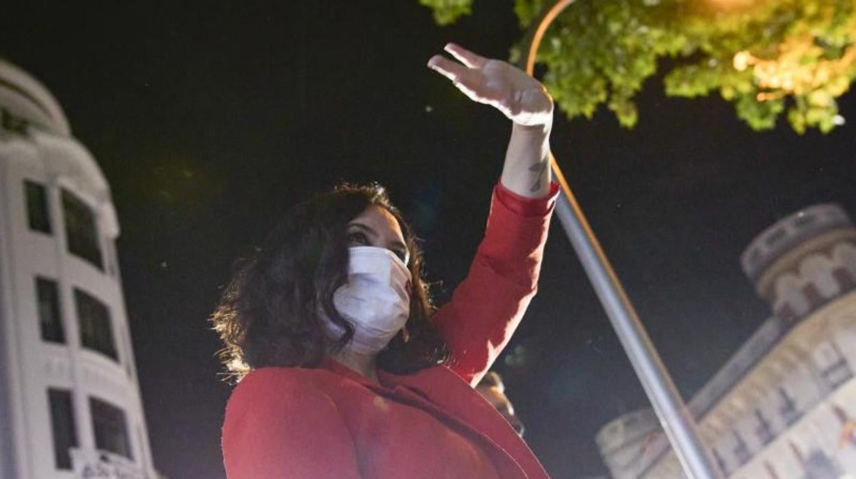 Isabel Díaz Ayuso, tras su triunfo electoral