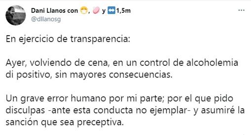 Un concejal de Salamanca da positivo en alcohol y lo reconoce a través de Twitter