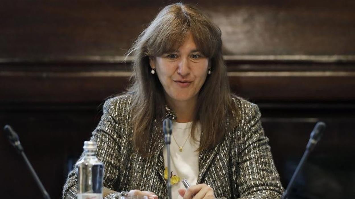 La presidenta de la cámara catalana, Laura Borràs durante la reunión de la Mesa del Parlament que ha celebrado este martes