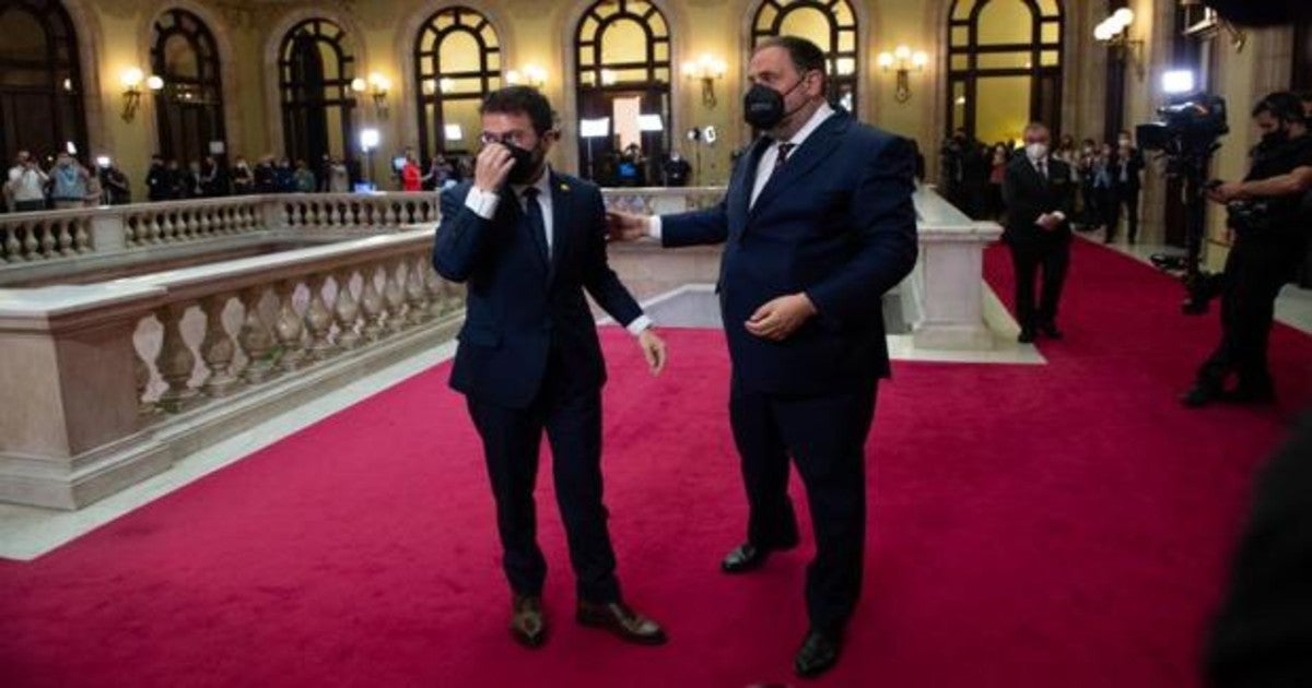 Aragonès y Junqueras, el viernes en el Parlament