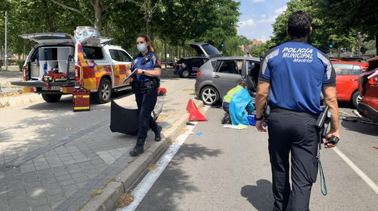 La Policía Municipal interviene en el accidente de La Vaguada