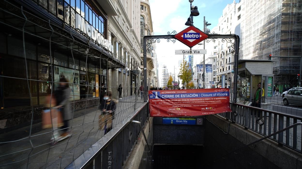 La estación de Gran Vía en obras